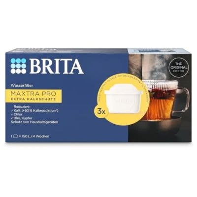 Image of BRITA 122188 Water Cartridge, Housing, lid: 50% bio Based Plastic Extra fine mesh Ion Exchanger Activated Carbon Made from Coconut Shells Filter Fabric, White