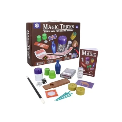 Image of Henbrandt Single Children’s Jumbo Magic Set with 135 Tricks and Instruction Booklet Easy Magician’s Kit for Kids Card Birthday Presents Boys Girls