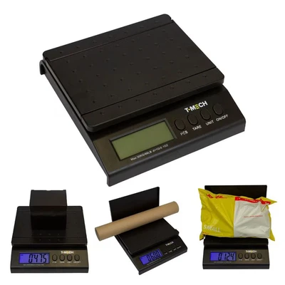 Image of T Mech Black 30kg Digital Postal Scales Parcel Letter Postage Shipping Electronic Scale Weighs up to 30kg/66lb 5g/0.2oz 10g/ 0.5oz increments 25cm x 28.6cm