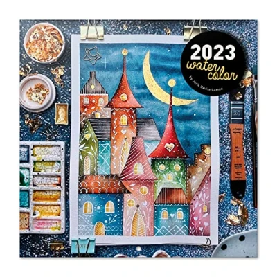 Image of Grupo Erik Watercolor Wall Calendar 2023 FSC 12 Month Planner, Square Calendar, Family Art + 4 Bonus Months, 12&#039; x