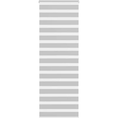 Image of vidaXL Zebra Blind Light Grey 90x200 cm Fabric Width 85.9 Polyester