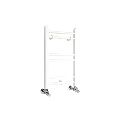 Image of Milano Ive White Straight Bar Heated Towel Rail 600mm x 400mm
