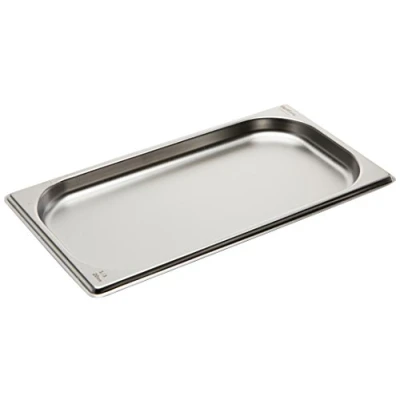 Image of Genware GN13 20 Stainless Steel Gastronorm Pan, 1/3 GN, 327 mm Length, 176 Width, Deep