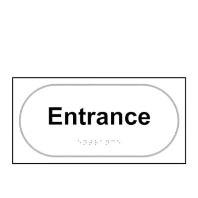 Image of Entrance Braille Sign, Self Adhesive Tactile, White, W300 x H150mm