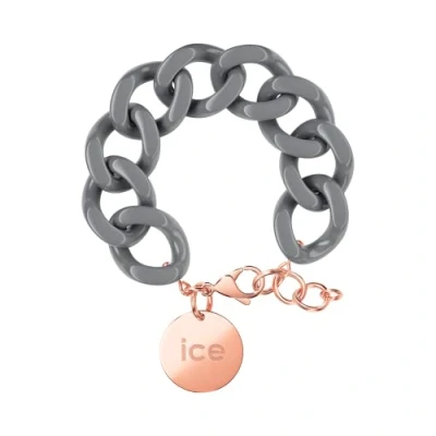 Image of ICE Jewellery chain bracelet Chic grey rose gold Chunky for women in colour with a medal (020930)