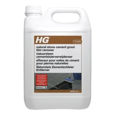 Image of HG Natural Stone Cement Grout and Lime Film Remover 31, Acid Free, Removes Residue Safely, for Marble, Granite All Other Types Of Calciferous 5 Litres (216500100)