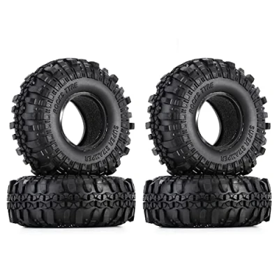 Image of INJORA 4PCS 1.9&quot; Rubber Tyre/Wheel Tires for 1:10 RC Rock Crawler Axial SCX10 90046 III AXI03007 Tamiya CC01 D90 D110