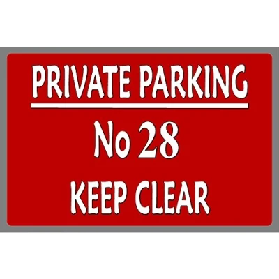 Image of PERSONALISED PRIVATE NO PARKING sign 3mm Aluminium Composite ultra hi durability 300mm x 200mm