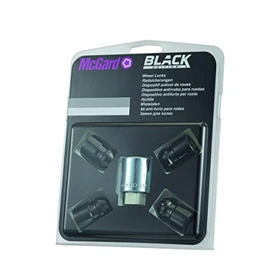 Image of 24137SUB Wheel Lock Nuts Black SUB M12 x 1,5, cone seat, total length 37,0 mm, Hex size 19mm, Key diameter 27,7 mm