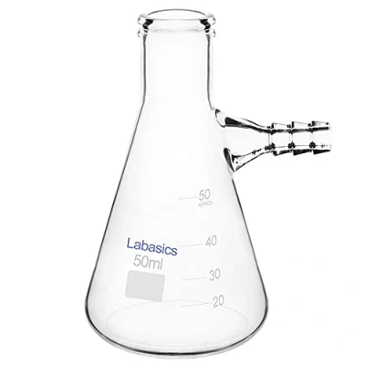 Image of Labasics Glass 50 ml Heavy Wall Borosilicate Filtering Flask, Bolt Neck with Tubulation,