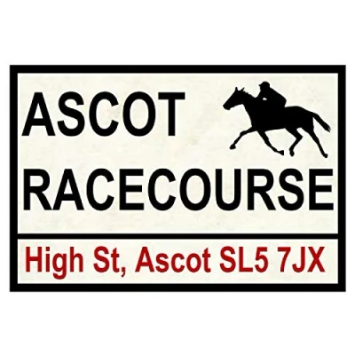 Image of Inga Horse Racing Road Signs (Ascot) Gift Street Metal Tin Sign/Retro Decor Plaque 8X12 inch