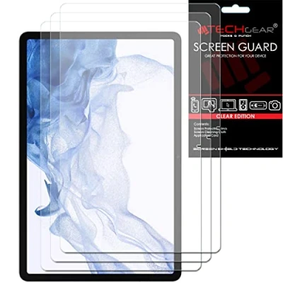 Image of TECHGEAR 3 Pack Galaxy Tab S8 11&quot; Screen Protectors (SM X700 / SM X706), Ultra CLEAR Protector Guard Cover Designed for Samsung 2022