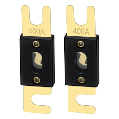 Image of Heschen ANL Fuse 400 Amp for Car Vehicles Audio System Sheet Gold Tone &amp; Black 2 Pack