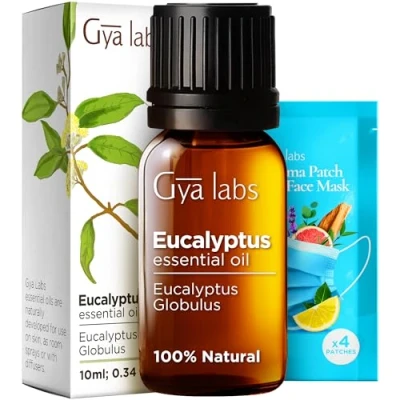 Image of Gya Labs Eucalyptus Essential Oil for Diffuser Natural, Fresh, Cooling Scent Aromatherapy, Humidifier, Skin &amp; Candle Making 100% Natural (10 ml)