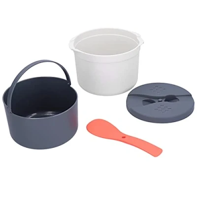 Image of Cikonielf Microwave Oven Rice Cooker, 2L Steamer with Cover Scoop Cookware Kitchen Supplies