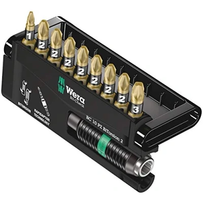 Image of Wera Bit Check 10 PZ BiTorsion 2 All Round Long Life Pozidriv Set, for drill/drivers, 10pc, 05347153001