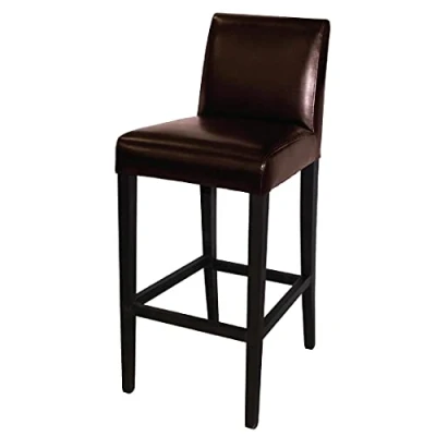 Image of Bolero Faux Leather High Bar Stool with Full Back 1030X440X540mm Dark Brown