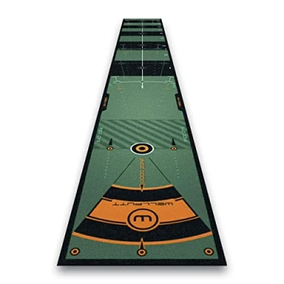 Image of WELLPUTT Golf Putting Training Mat 4m / 13ft Classic Green