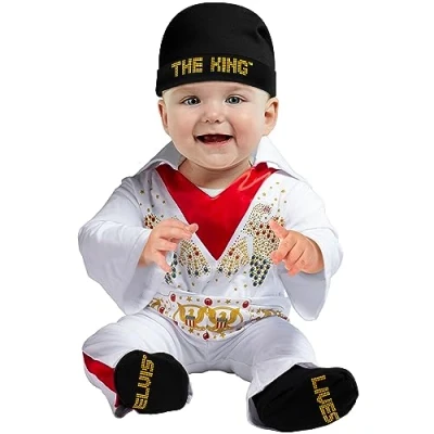 Image of Rubie&#039;s Kid&#039;s Newborn Elvis Presley Costume, Age 6 12 months, HEIGHT 20&quot; (neck to bottom) …