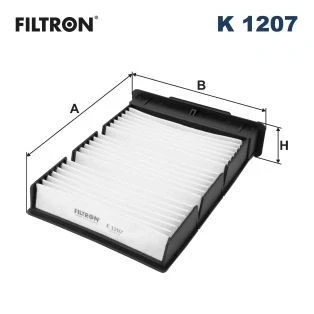 Image of 885080H010, 88508YZZ01 Pollen Filter FILTRON K 1207 Particulate 213,5mm 150mm 44mm CITROËN: C1 I, PEUGEOT: 107 Hatchback, TOYOTA: Aygo
