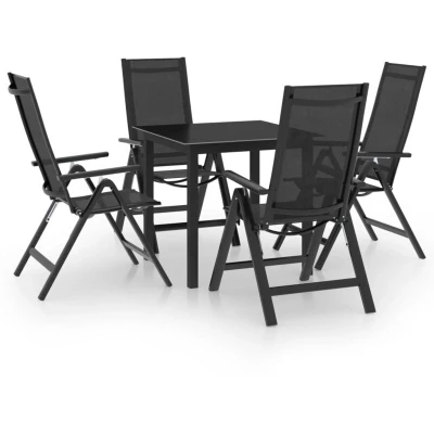 Image of vidaXL 5 Piece Garden Dining Set Aluminium Anthracite