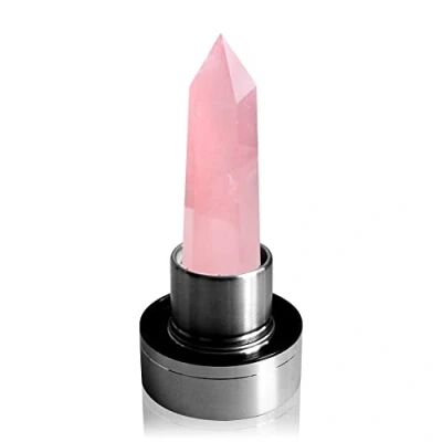 Image of Tyuodna Crystal Water Bottle, Removable Natural Quartz Glass Healing Portable Proof Leak Gemstone Bottle 550ml (Rose Crystal)