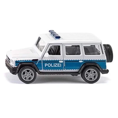 Image of siku 2308, Mercedes AMG G65 Police Car with Trailer Hitch, 1:50, Metal,Plastic, Blue,White, Changeable tyres
