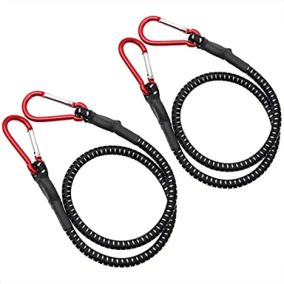 Image of DEUBA® 1x or 2x 80cm 100cm Bungee Cord Set Elastic Bungees with Carabiner Hook Heavy Duty Rope Strap Strong Military Army