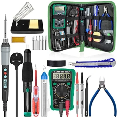 Image of Soldering Kit,Soldering Iron with Multimeter,NO Welding Tools/Cutter/Solder Wire/Solder Tip and PU Tools Bag