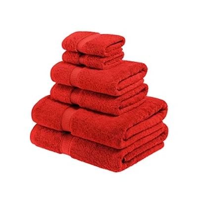 Image of Superior 900 Madison TS Towel Set, Cotton, Red/Excursion, Plain (Getaway Solids), 6 Piece