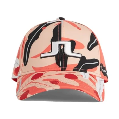 Image of J.Lindeberg Mens Adriel Cap Paradise Monstera Coral One Size