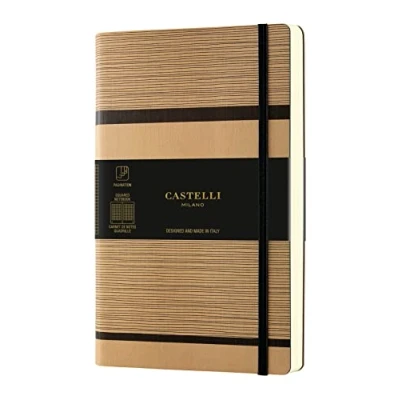 Image of Castelli Milano Tatami Beige Cappuccino Notebook 13x21 cm Squared Flexible Cover 240 Pag