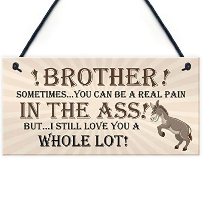 Image of RED OCEAN Brother Birthday Gift Hanging Plaque Funny For Him