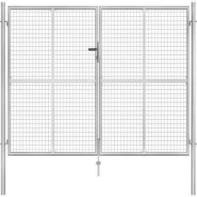 Image of vidaXL Garden Gate Galvanised Steel 306x250 cm Silver