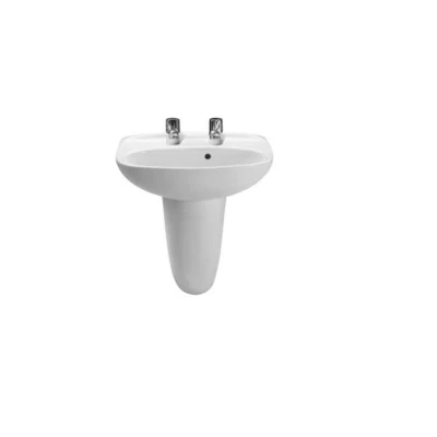 Image of Laura Wall Hung Cloakroom Basin 450 X 340mm 2 Tapholes
