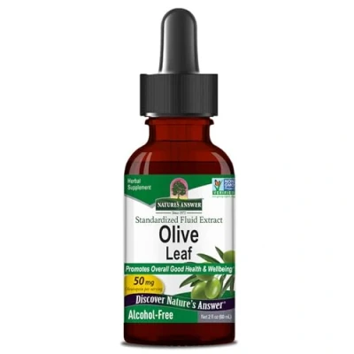 Image of Nature&#039;s Answer, OleoPein Olive Leaf, 60ml, Gluten Free, Soy Vegetarian