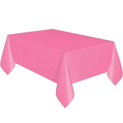 Image of Solid Deep Purple Rectangular Plastic Table Cover (137cm x 274cm) 1 Count Elegant &amp; Durable Tablecloth for Parties, Events, and Home Use