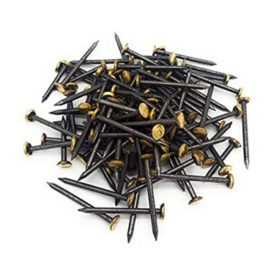 Image of Merriway® BH00085 (40 Pcs) Tempered and Hardened Picture Hook Pin with Brass Head Pack of 40 Pieces