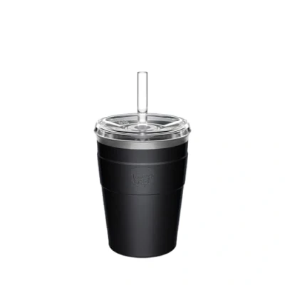 Image of KeepCup Thermal Cold Cup Insulated Stainless Steel Reusable Coffee with Lid and Straw 12oz/340ml Black