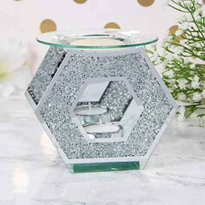 Image of Lesser &amp; Pavey Desire Glass Wax Melt Oil Warmer Crystal White Design Single Item