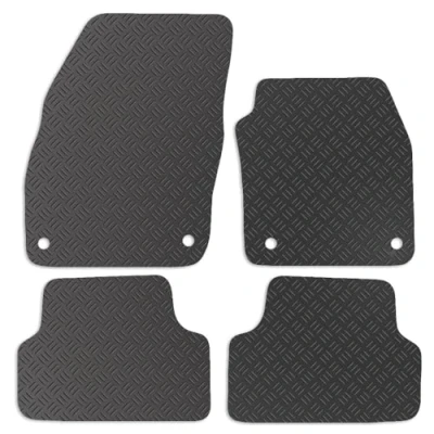 Image of Carsio Rubber Car Mats For VW Taigo 2022+ Onwards Tailored Fit Floor Mat Set Complete Accessory Black Custom Fitted All Weather &amp; Heavy Duty, Anti Slip Backing with Clips