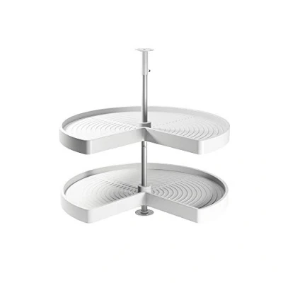 Image of Emuca Set of swivel trays for kitchen corner unit, 3/4 carousel Ø810mm (32 inch) 900mm (35,4 blind corner, white