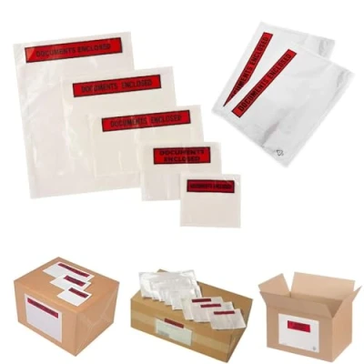 Image of Printed Plain Self Adhesive Document Enclosed Envelopes Wallets Various Sizes (50, Printed, A5 (225x165mm))