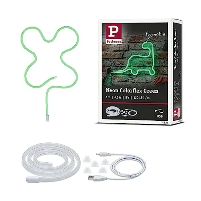 Image of Paulmann 70563 Neon Colorflex incl. 1x4.5 watts Green Pliable Light Plastic LED Strip, 4.5 W, White