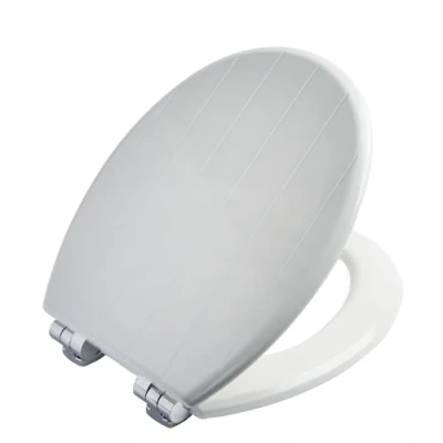 Image of BEMIS Cottage Ultra Fix White Toilet Seat. Wooden Seat with Water Based Paint for Easy Clean. Soft Close Chrome Hinges. Universal Quick Installation.