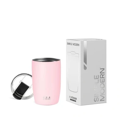 Image of Simple Modern Travel Coffee Mug Tumbler with Flip Lid Insulated Stainless Steel Iced Cup Gifts for Women and Men Voyager Collection 350ml Blush
