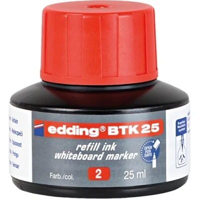 Image of edding BTK 25 refill ink whiteboard marker red ml with capillary system, for quick refilling of almost all markers