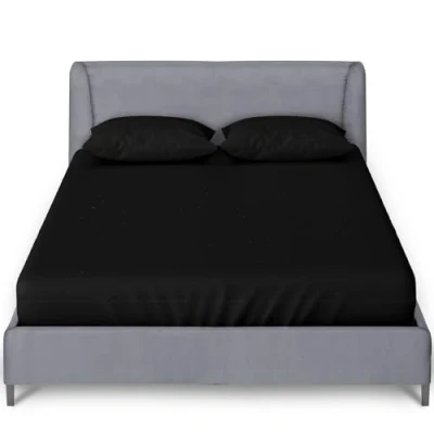 Image of GC GAVENO CAVAILIA Fitted Sheet Single Bed 10&quot; (25cm) Deep Bedding Bottom with Elastic Corner Polycotton 90 x 190 Cm Black