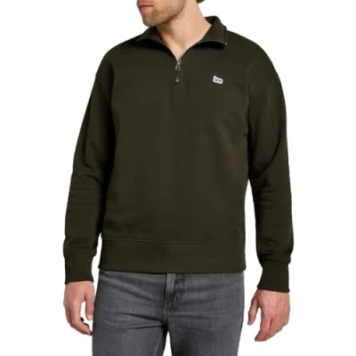 Image of Lee Men&#039;s Half Zip SWS Sweatshirt, Olive Night, XL