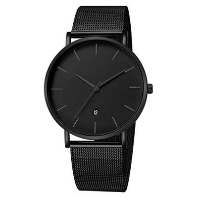 Image of MICGIGI Minimalist Wrist Watch Analog Quartz with Digital Calendar Display Men&#039;s Business